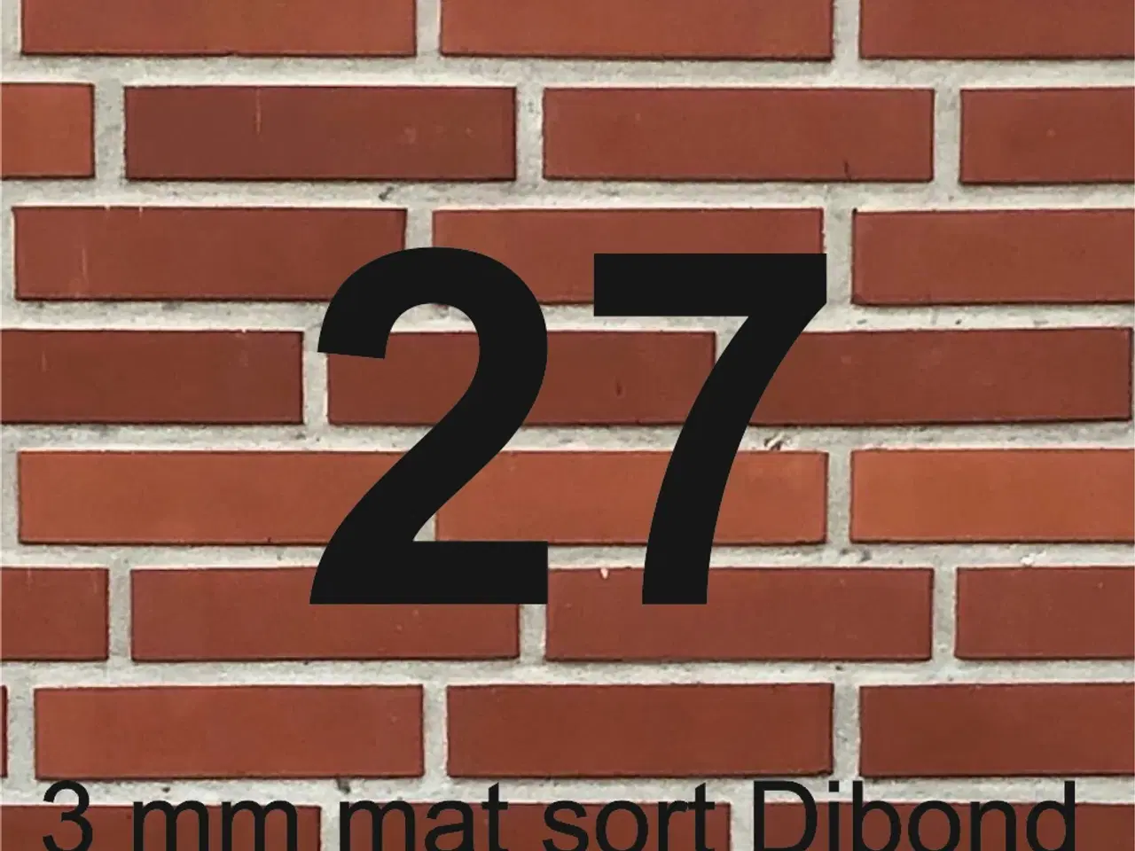 Billede 3 - Husnummer i 3mm mat sort Højde 20 cm Dibond