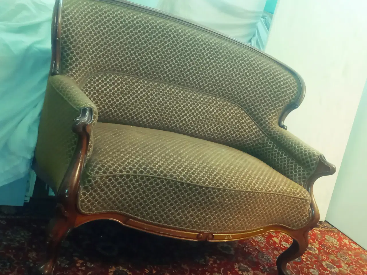 Billede 2 - 2 persons Sofa + grøn stol 