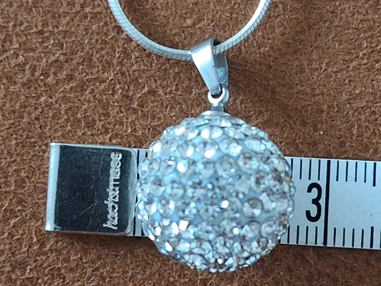 Billede 6 - Sølv halskæde med diskokugle