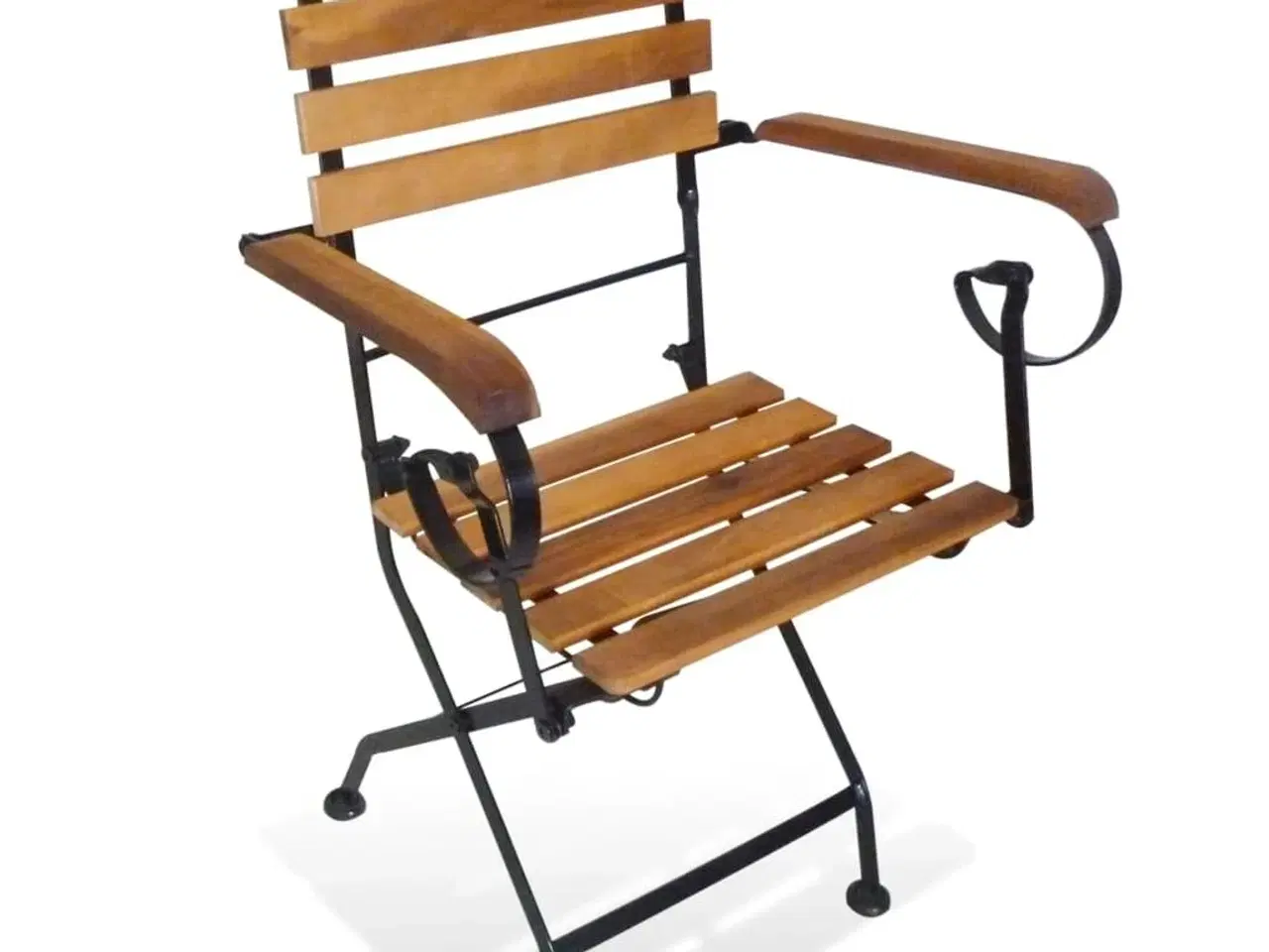 Billede 2 - Foldbare havestole 2 stk. stål og massivt akacietræ
