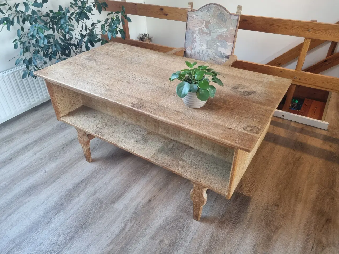 Billede 3 - Skrivebord, massiv egetræ