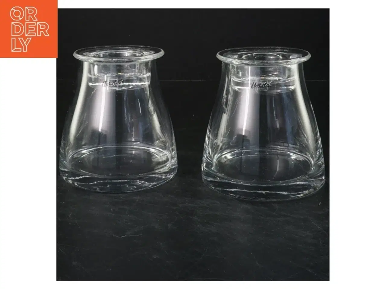 Billede 1 - Glas lysestager fra Herstal (str. 11x11 cm)