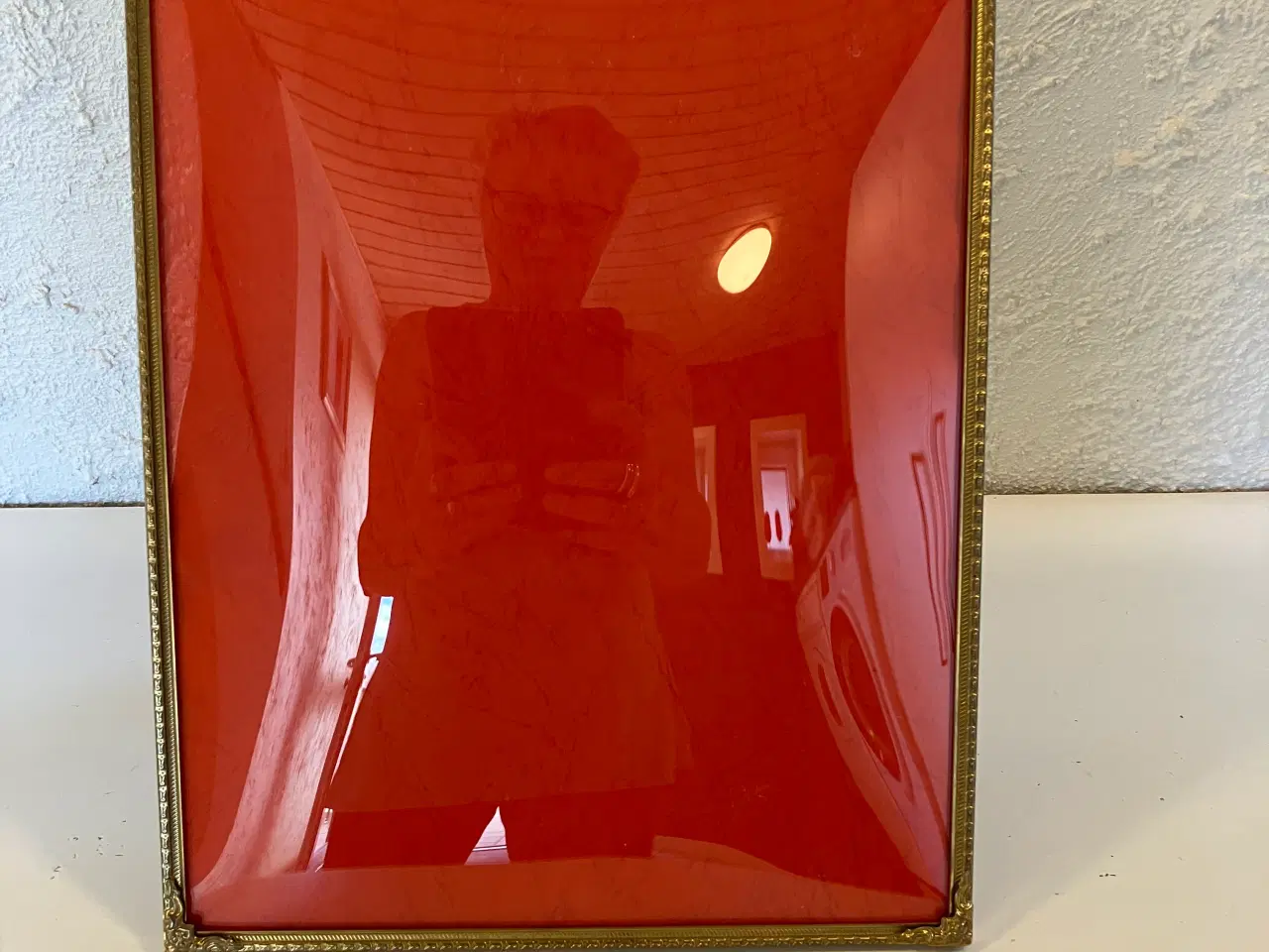 Billede 1 - Gammel metal ramme med buet glas