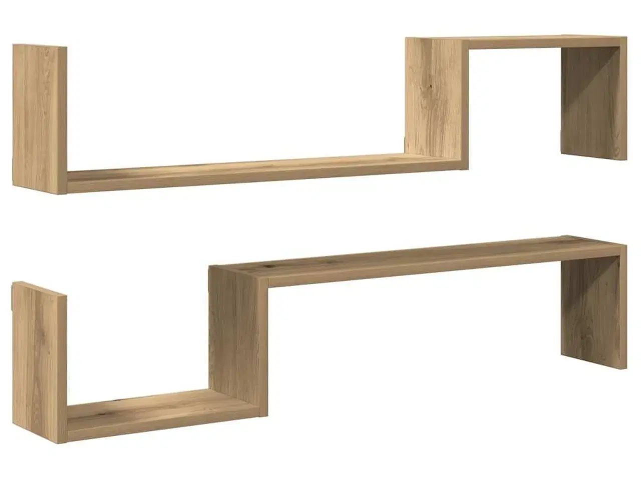 Billede 2 - Væghylder 2 stk. 100x15x20 cm konstrueret træ kunsteg