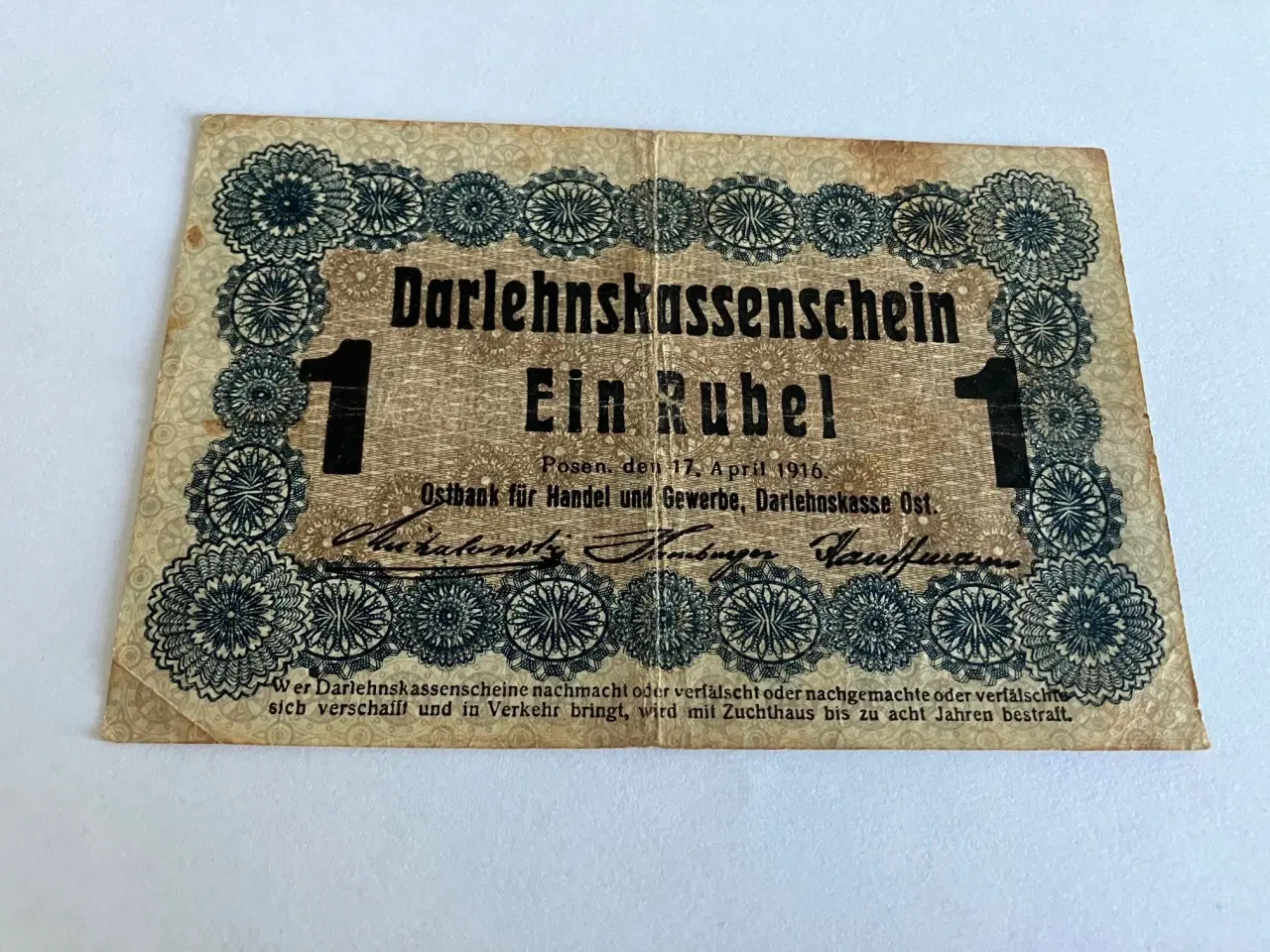 Billede 1 - 1 Rubel Darlehenskassenschein 1916