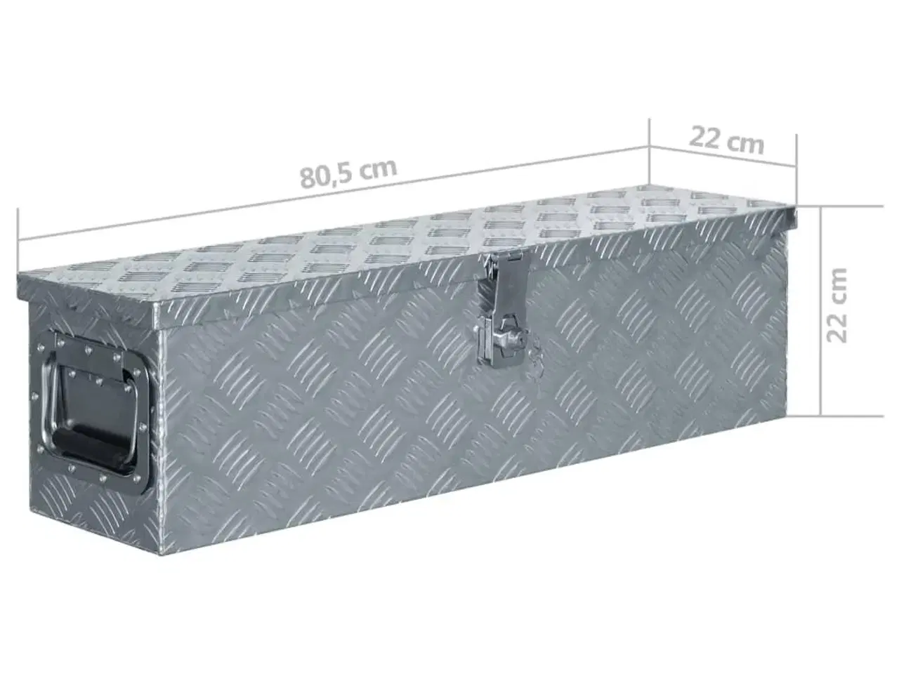 Billede 7 - Aluminiumskasse 80,5 x 22 x 22 cm sølvfarvet