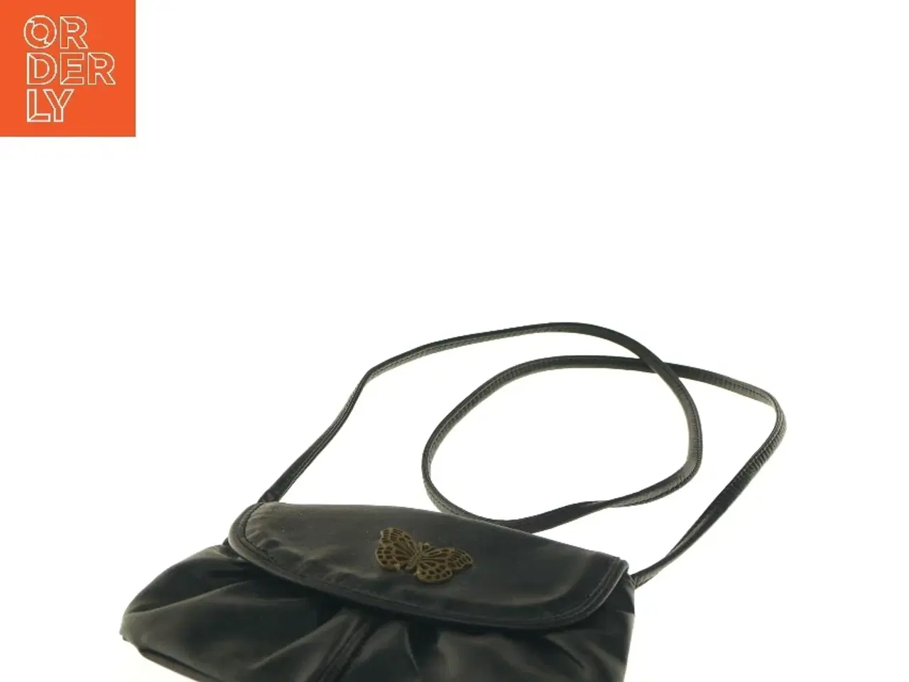 Billede 2 - Sort skuldertaske med sommerfugl fra Even & Odd (str. 20x15 cm)