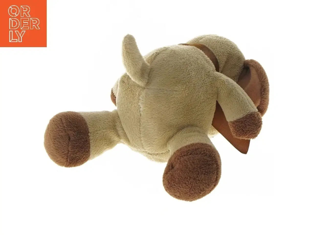 Billede 3 - Bamseformet tøjdyr med brun sløjfe (str. 17 cm)