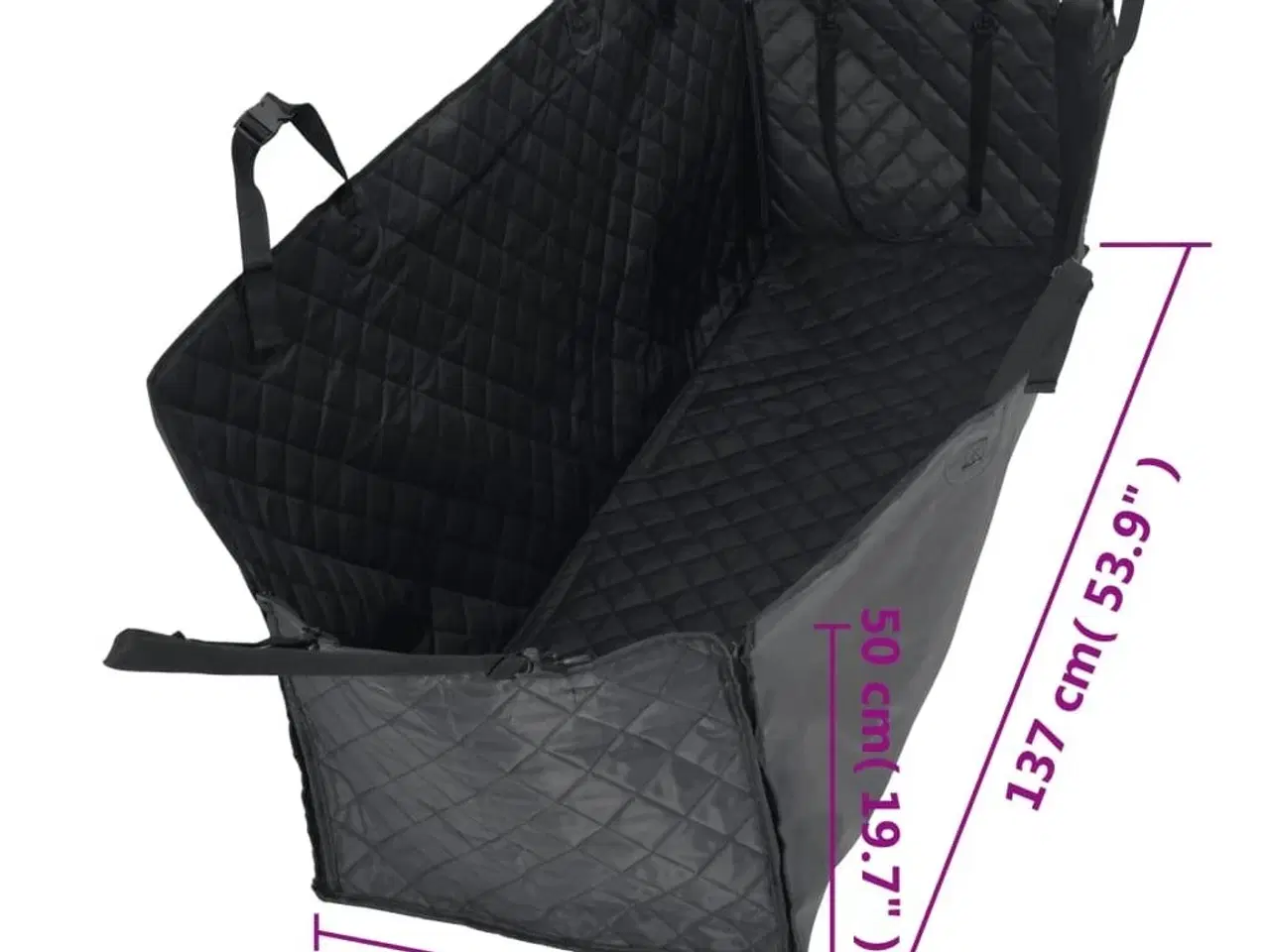 Billede 10 - Hundetæppe til bil 137x46x50 cm sort