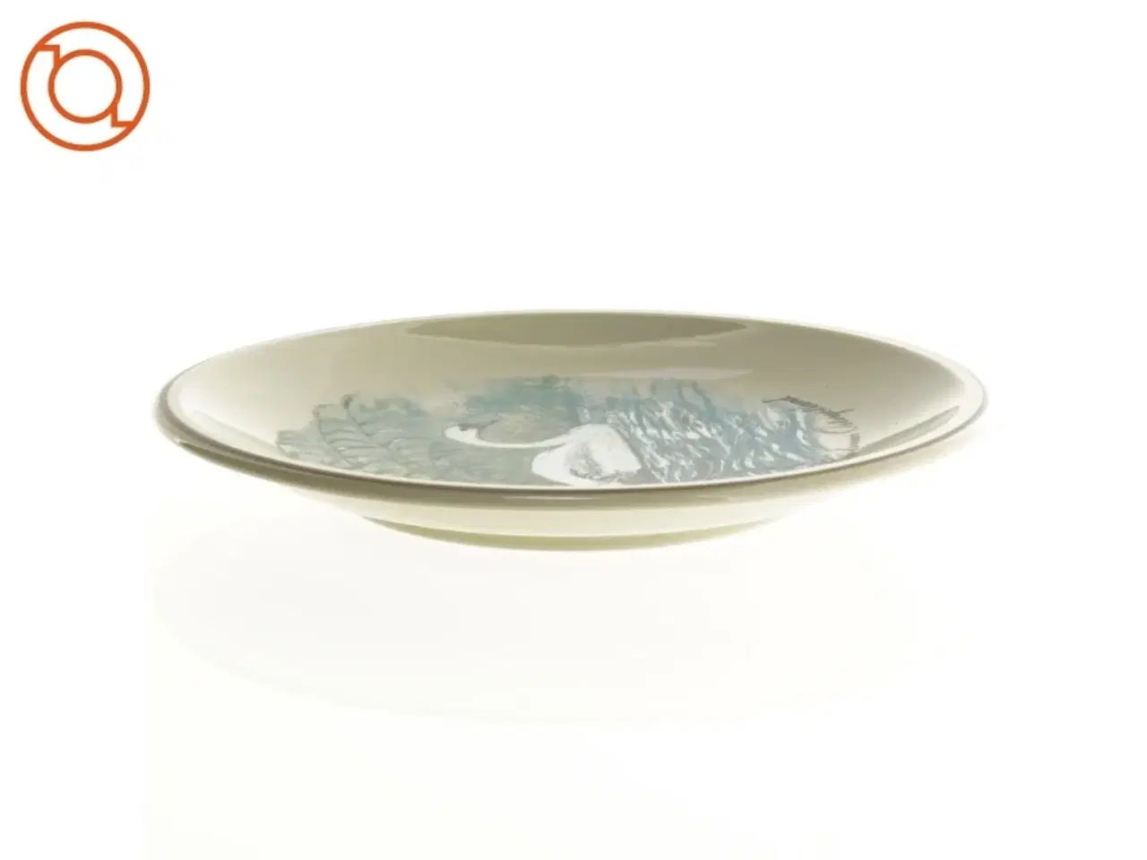 Billede 2 - Tallerken med svane motiv fra Annaburg (str. 19 x 19 cm)