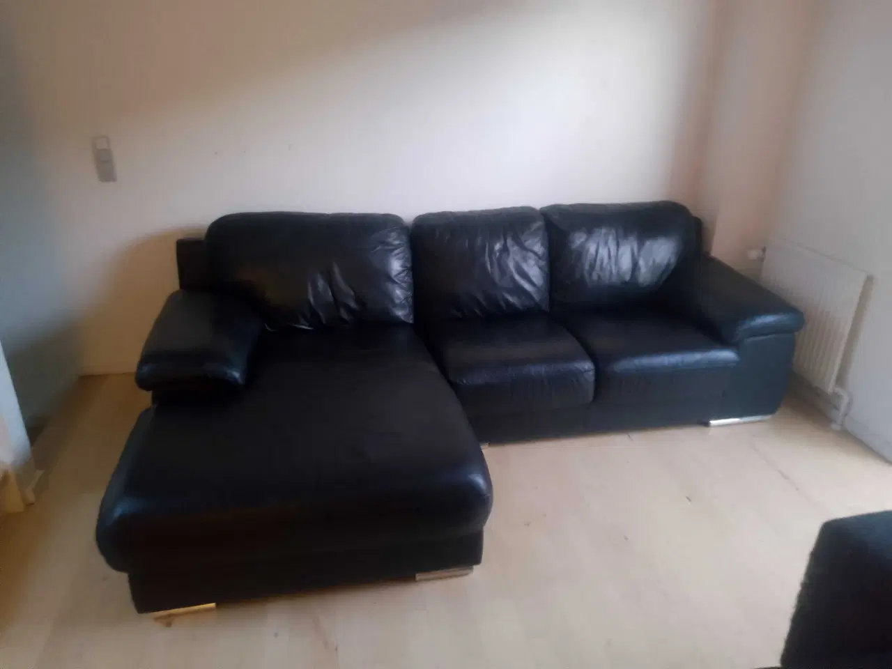 Billede 2 - Lædersofa med Chaiselong 