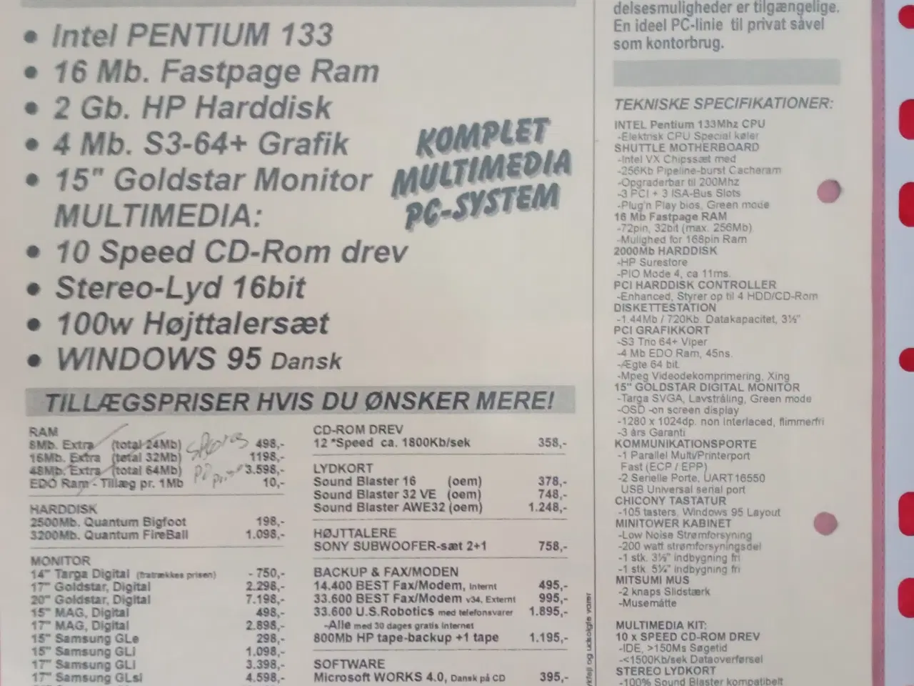 Billede 6 - Komplet retro computer fra 1996