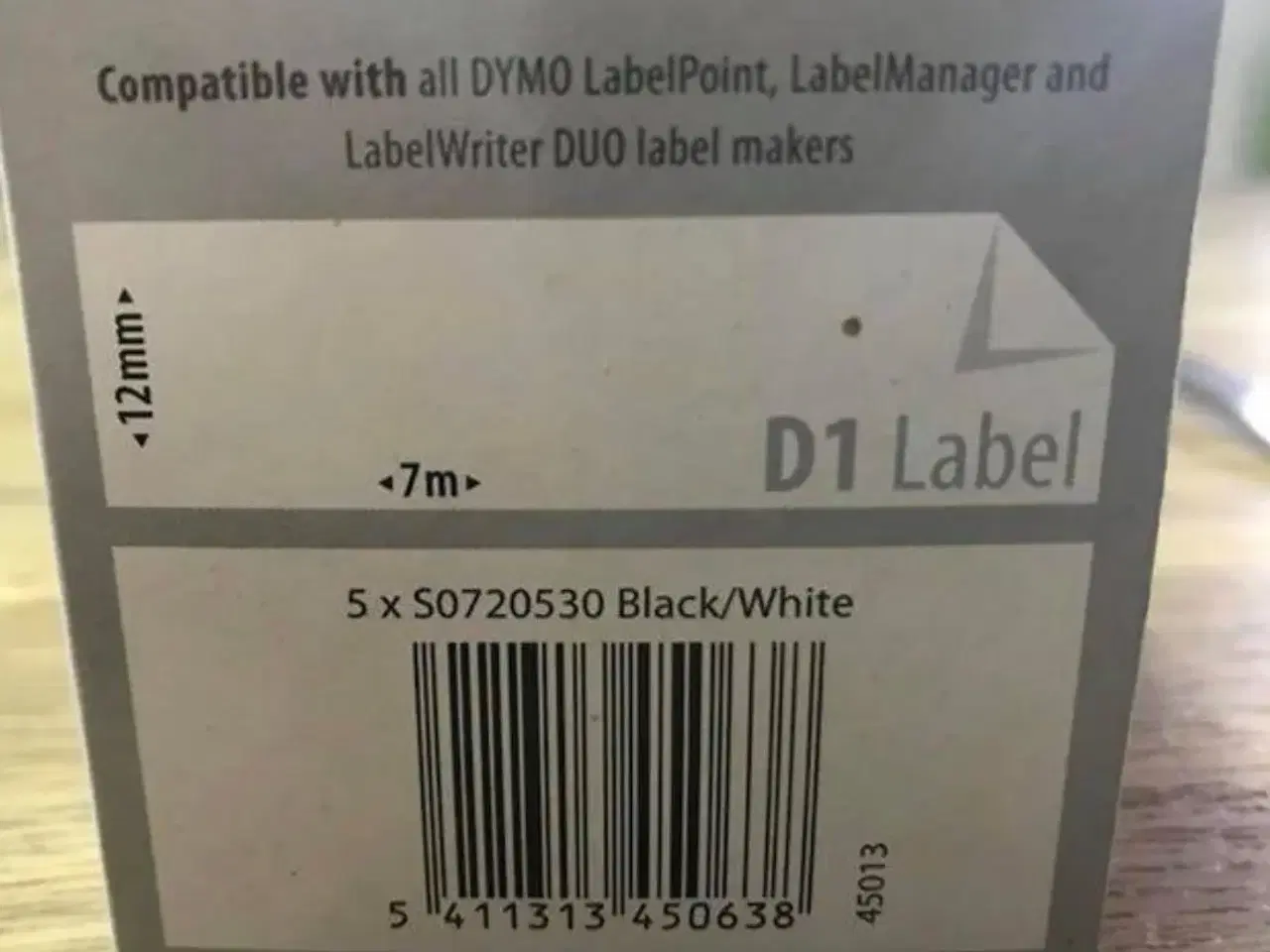 Billede 3 - Dymo bånd. sort/hvid 12mm x 7 m