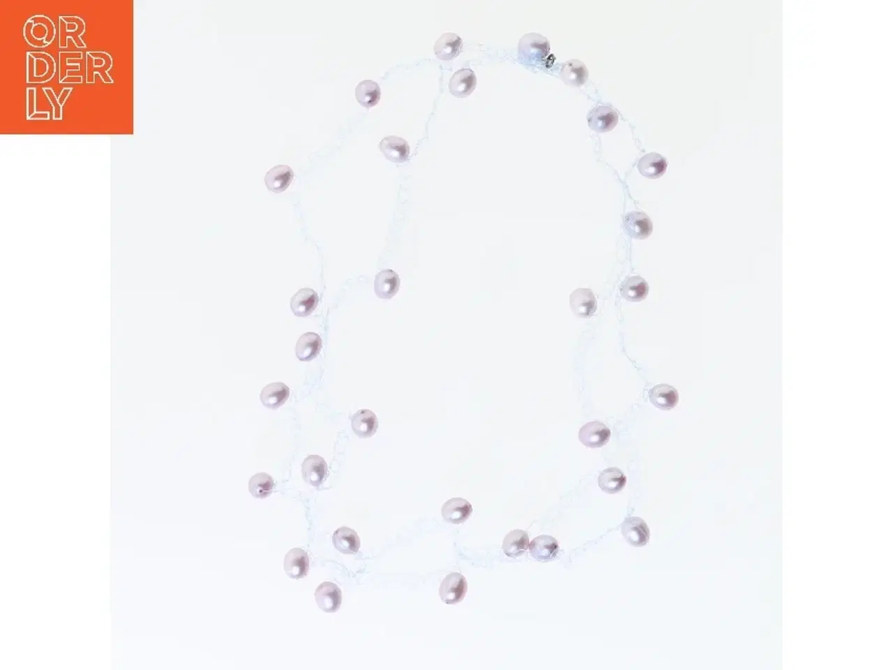 Billede 2 - Perlehalskæde med lyserøde perler (str. 25 cm)