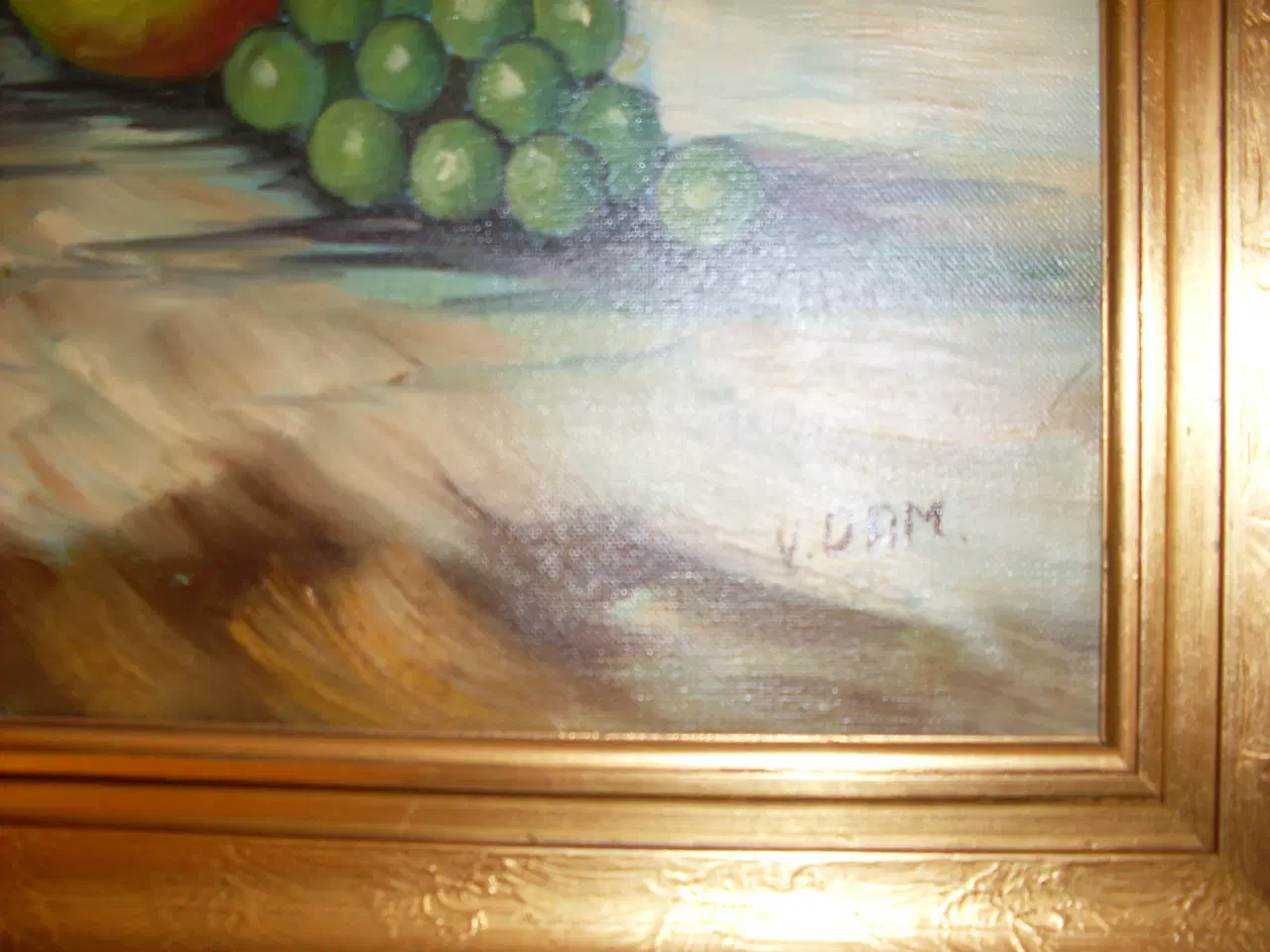 Billede 2 - Stilleben frugt - Maleri af V. Dam 