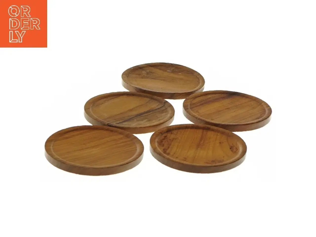 Billede 3 - Træ glasbrikker (str. 5 styk, ø 8 cm)