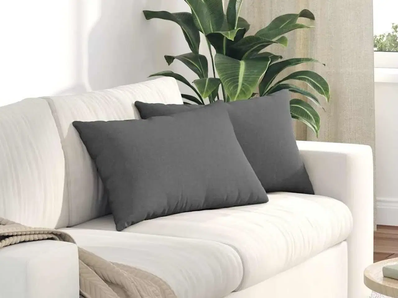 Billede 1 - Sofapuder 2 stk Mørkegrå 40 x 60 cm