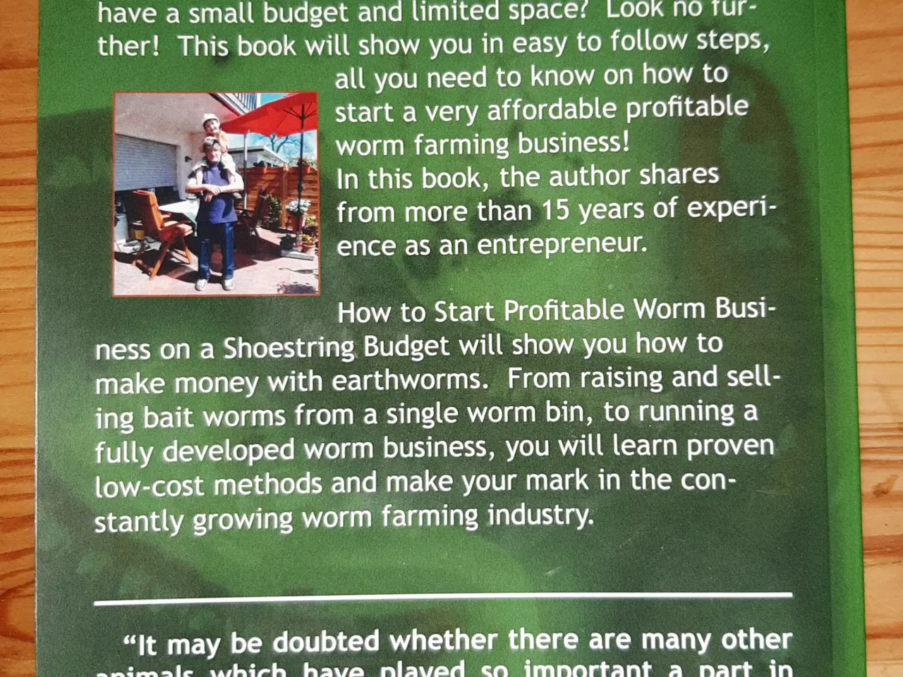 Billede 4 - Bog om hold og opdræt af kompostorm, til foder m.m