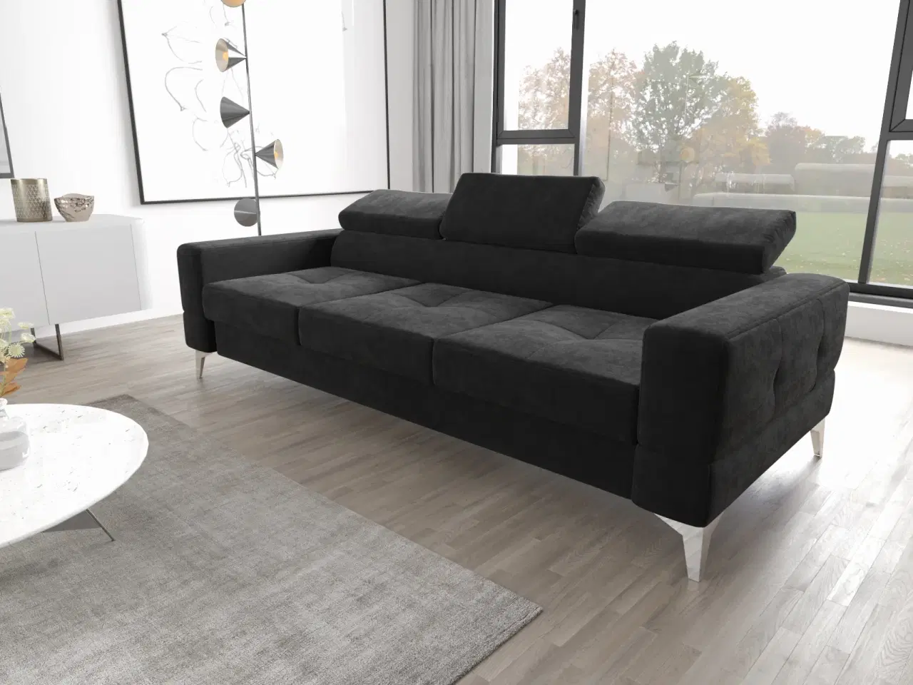 Billede 6 - TUTSEPI III TRE-PERS. SOFA  250 CM Rød Eko Lader K 55 BEN