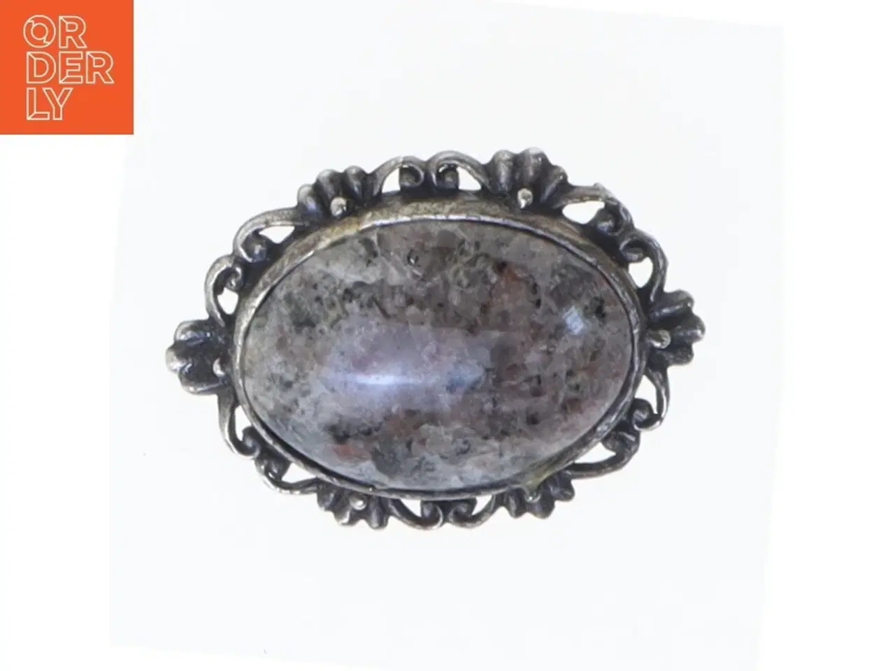 Billede 1 - Brosche med sten (str. 40 mm)