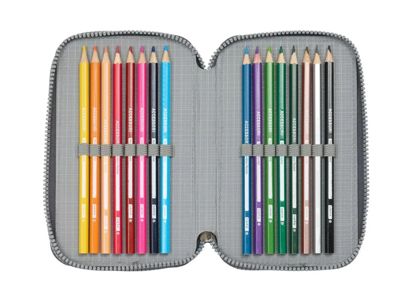 Billede 4 - Penalhus Real Madrid C.F. - grå, 37 dele (12,5 × 19,5 × 5,5 cm)