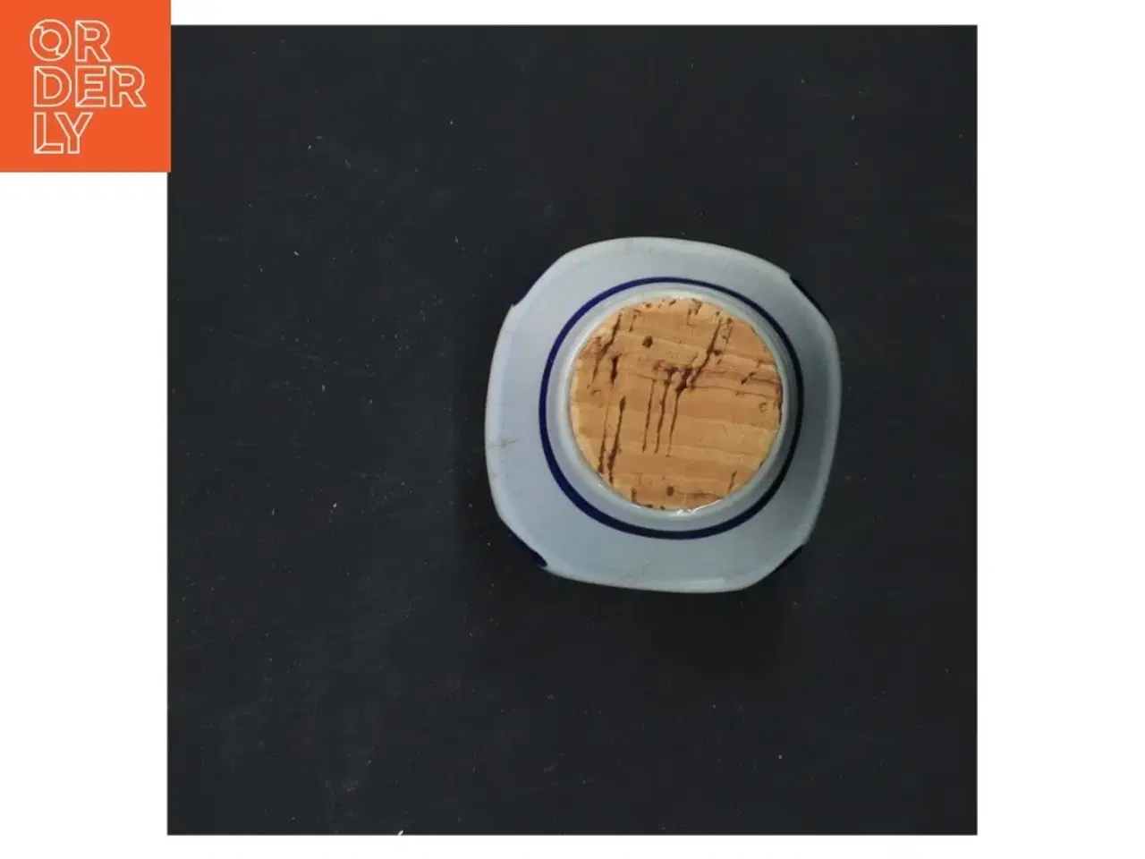 Billede 2 - Antik kanelkrukke med korklåg fra Schoelckm (str. 8x5x5 cm)