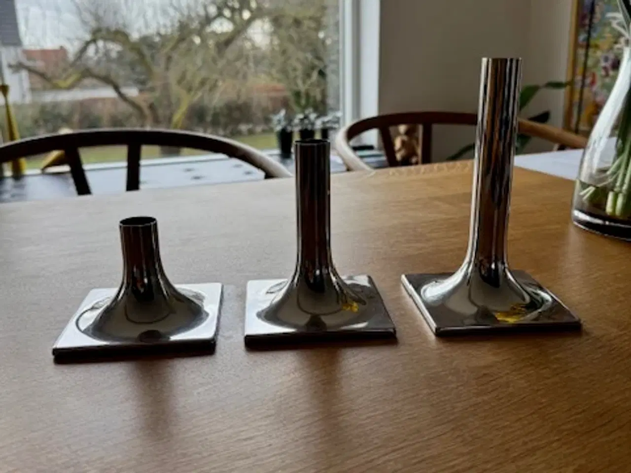 Billede 1 - Stelton Lysestager i stål, 3 stk.