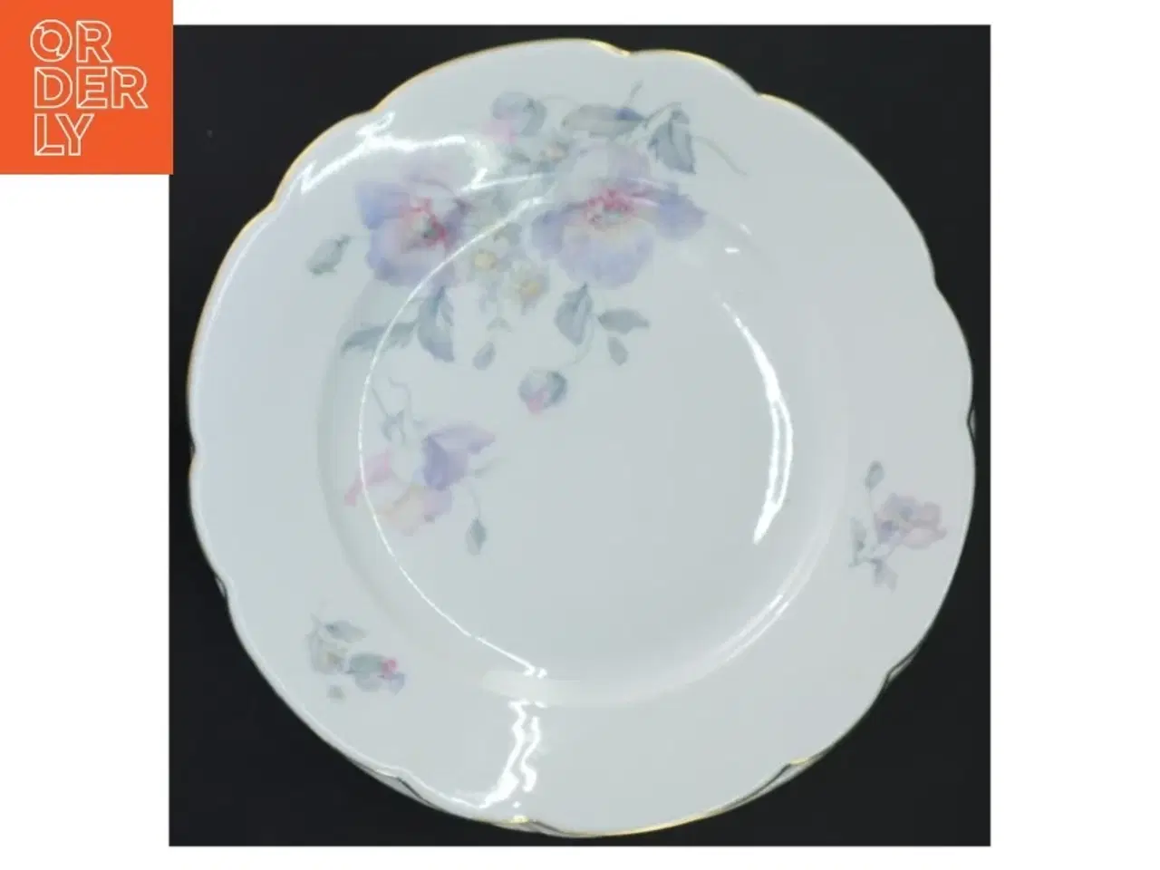 Billede 2 - Porcelænstallerkener med blomsterdesign (str. Ø 25 cm)