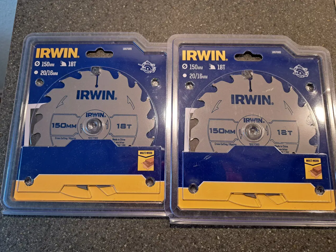 Billede 1 - 2 styk Irwin Rundsavsklinger 150 x 20 mm 18 T