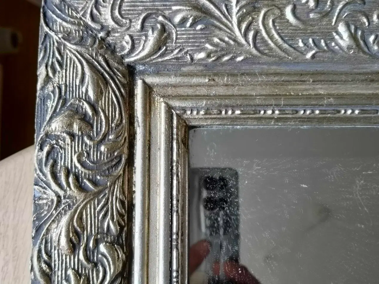 Billede 7 - Spejl i sølvramne. Facetsleben.  