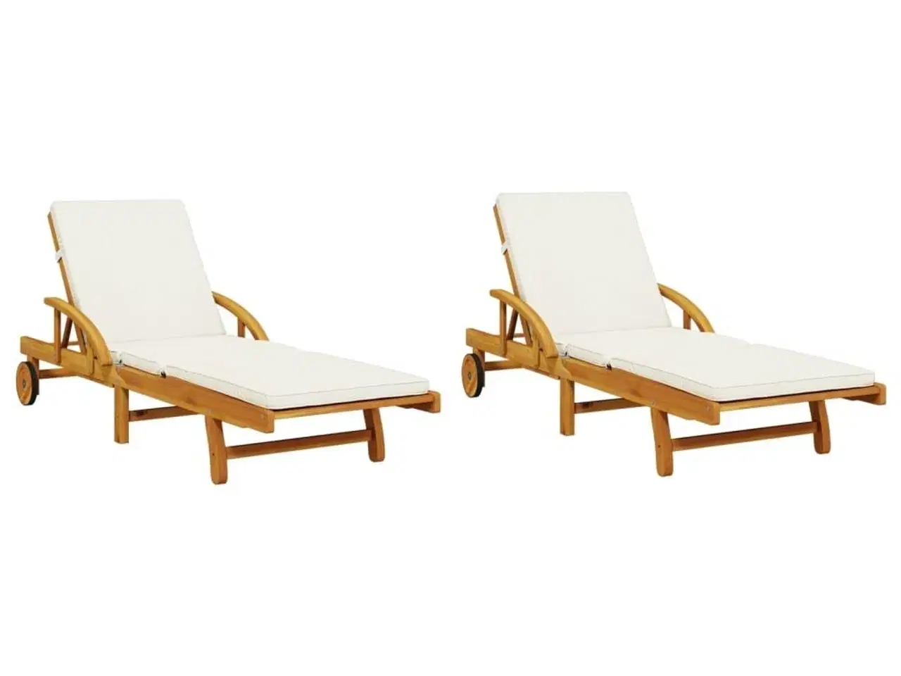 Billede 2 - Liggestole 2 stk. 200x68x83 cm med hynder massivt akacietræ