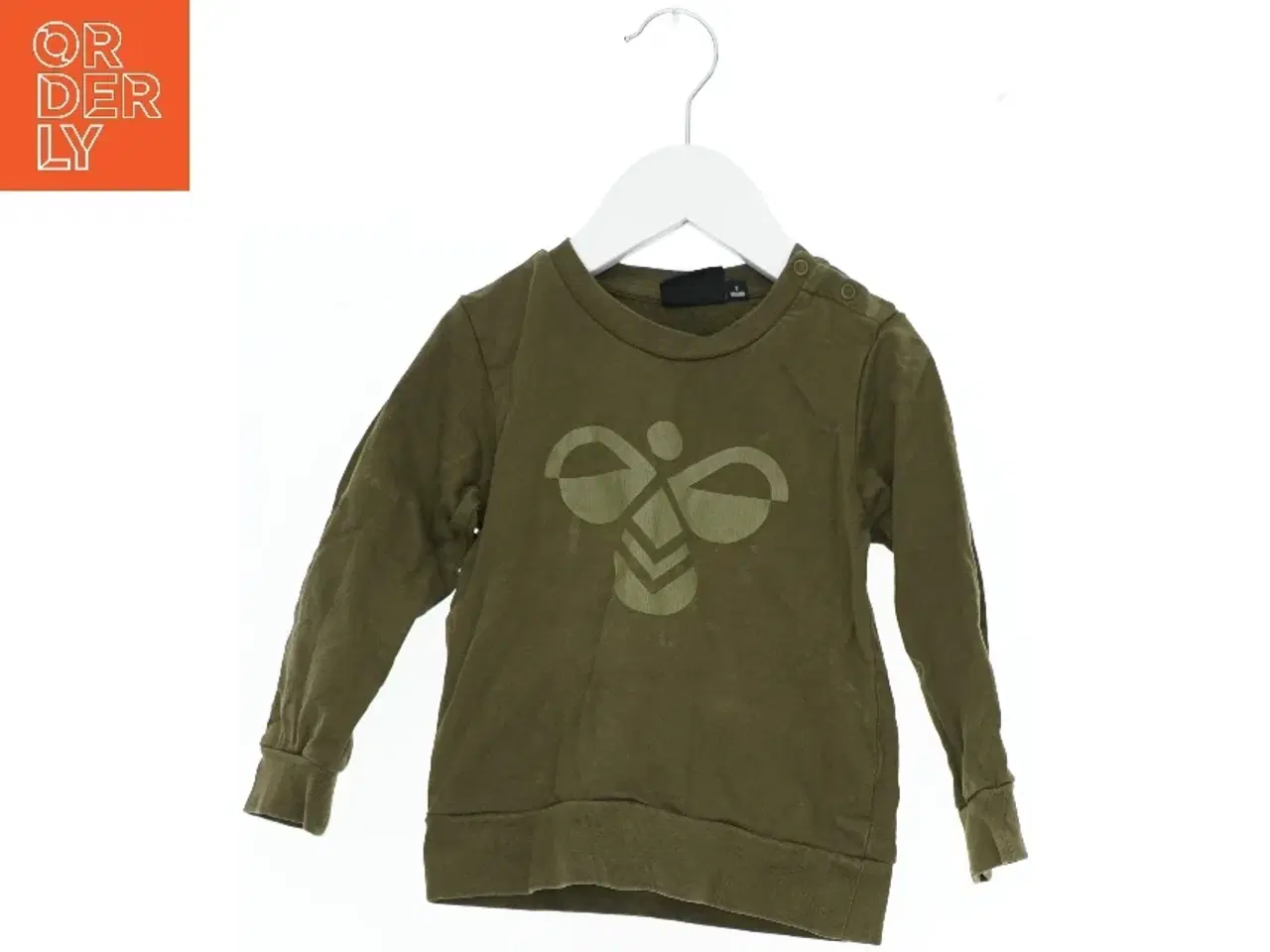 Billede 1 - Grøn langærmet bluse med trykknapper fra Hummel (str. 92)