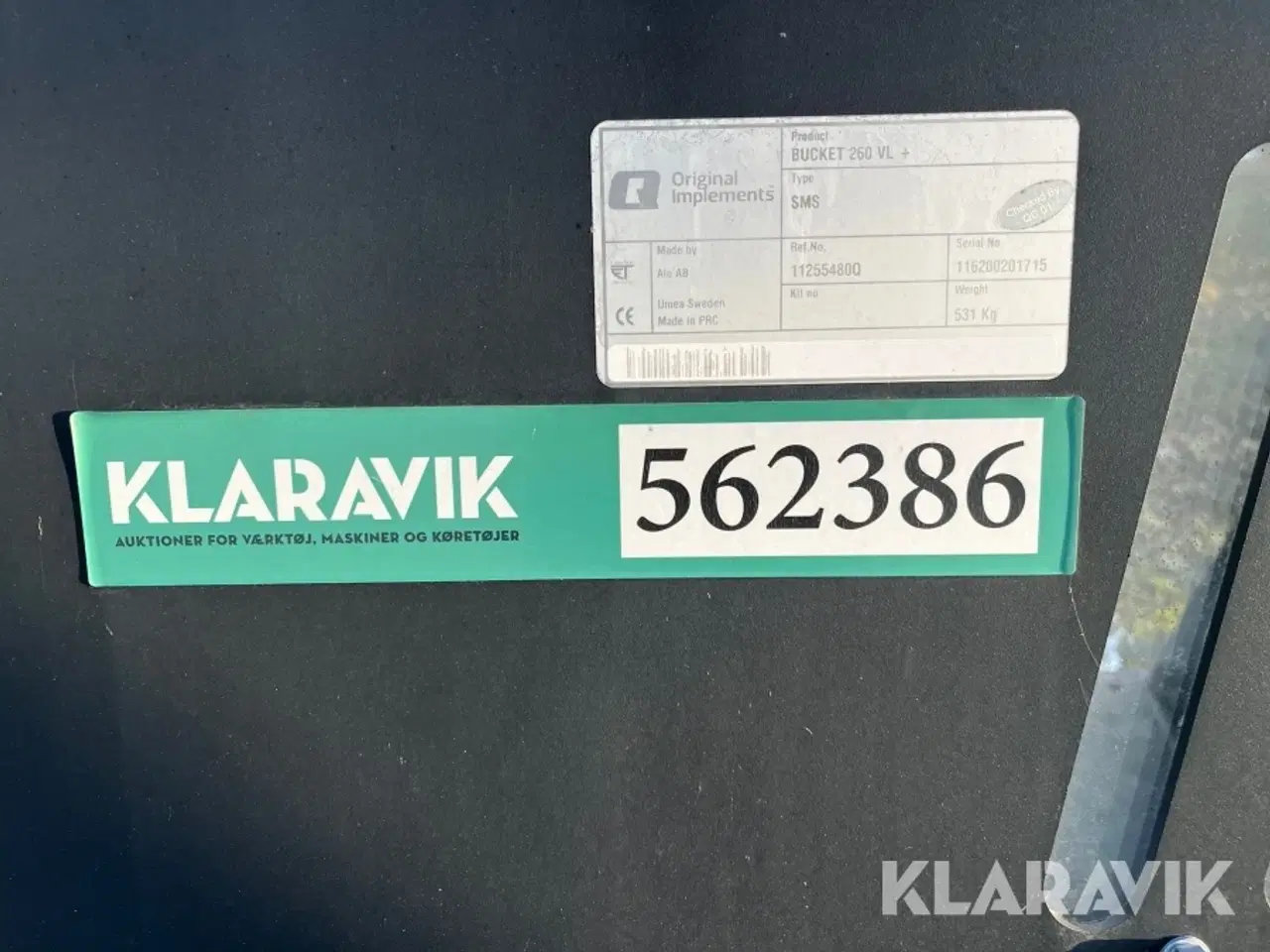 Billede 11 - Volumeskovl 2,0 m3 Implements Bucket260 VL