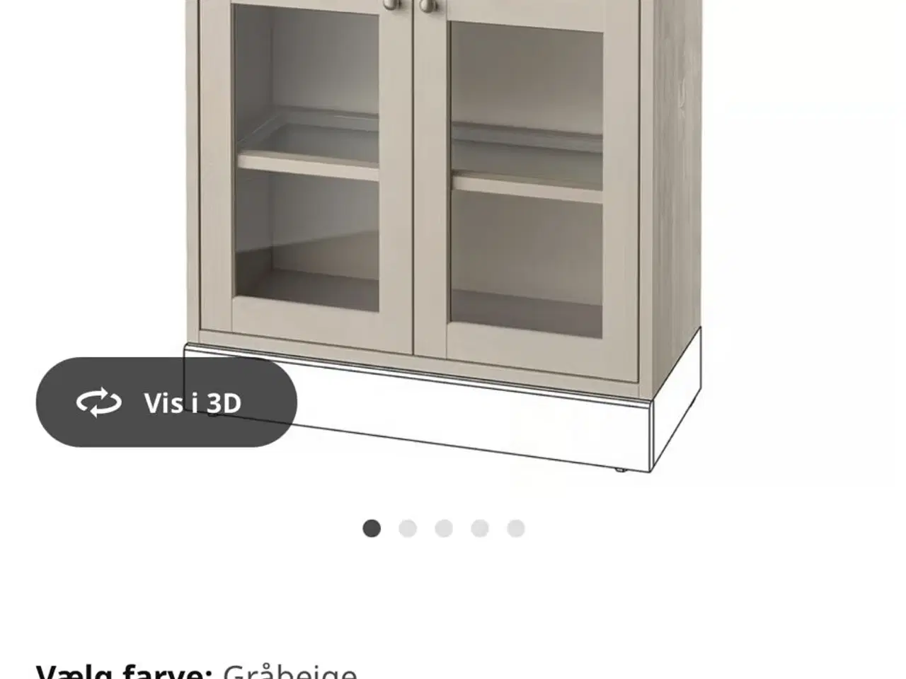 Billede 2 - HAVSTA vitrineskab i gråbeige – 81×35×123 cm