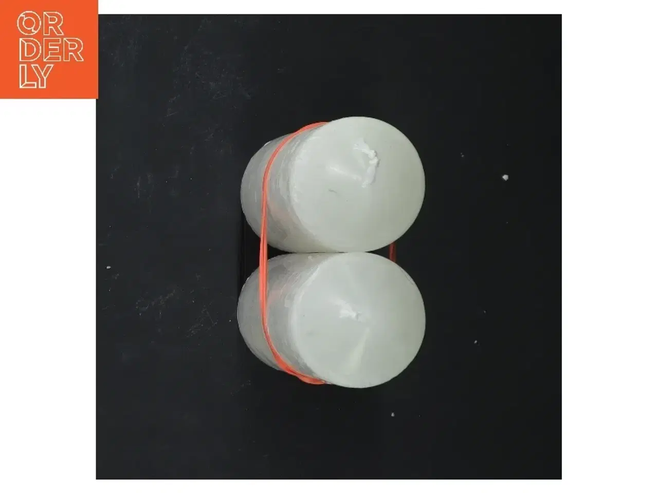 Billede 3 - Hvide stearinlys, sæt af to (str. 15 cm)