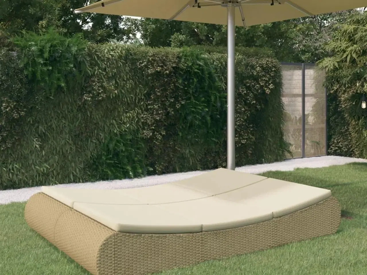 Billede 11 - Loungeseng polyrattan beige