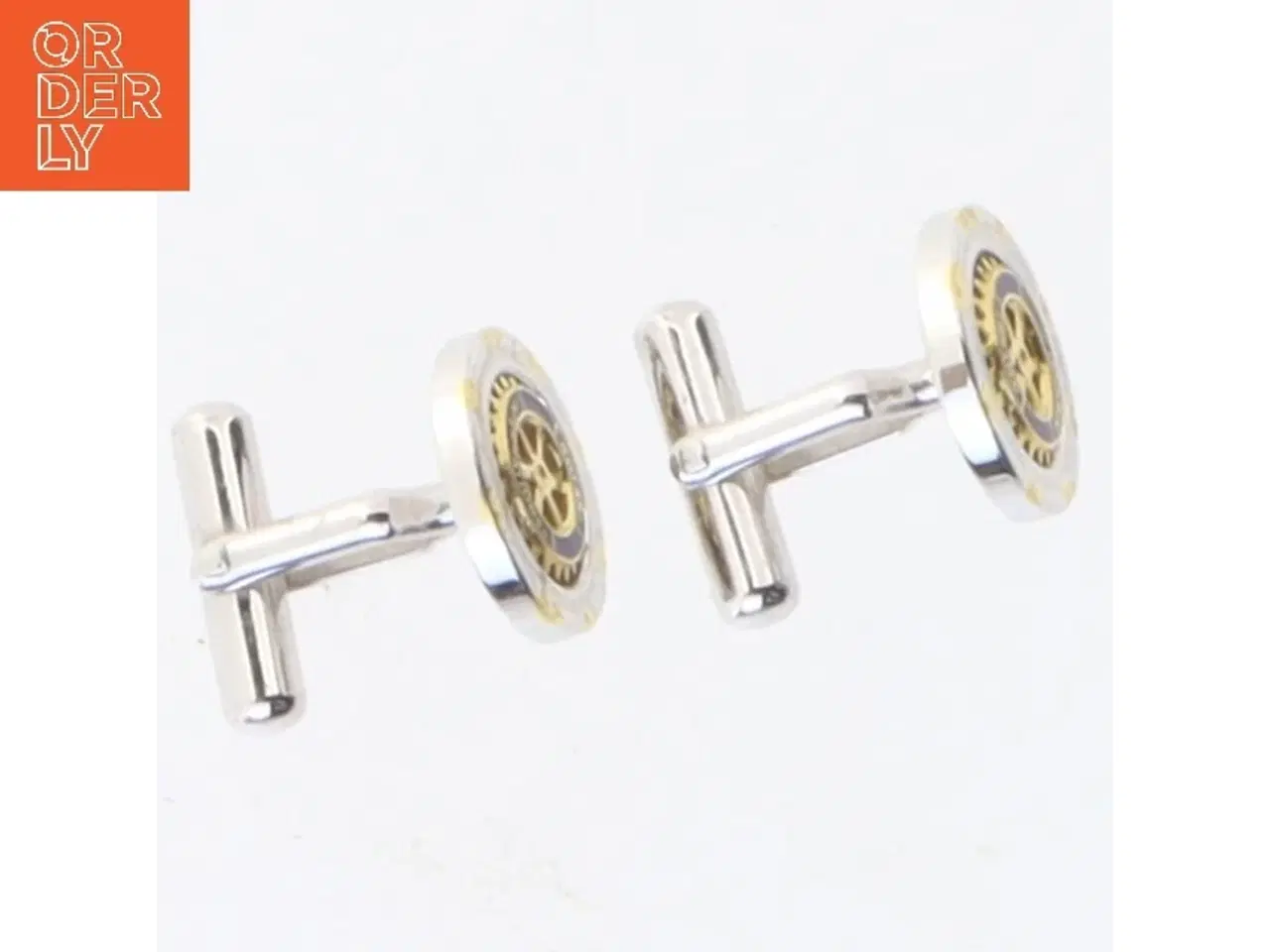 Billede 2 - Manchetknapper med uremotiv (str. 1,5x1,7 cm)