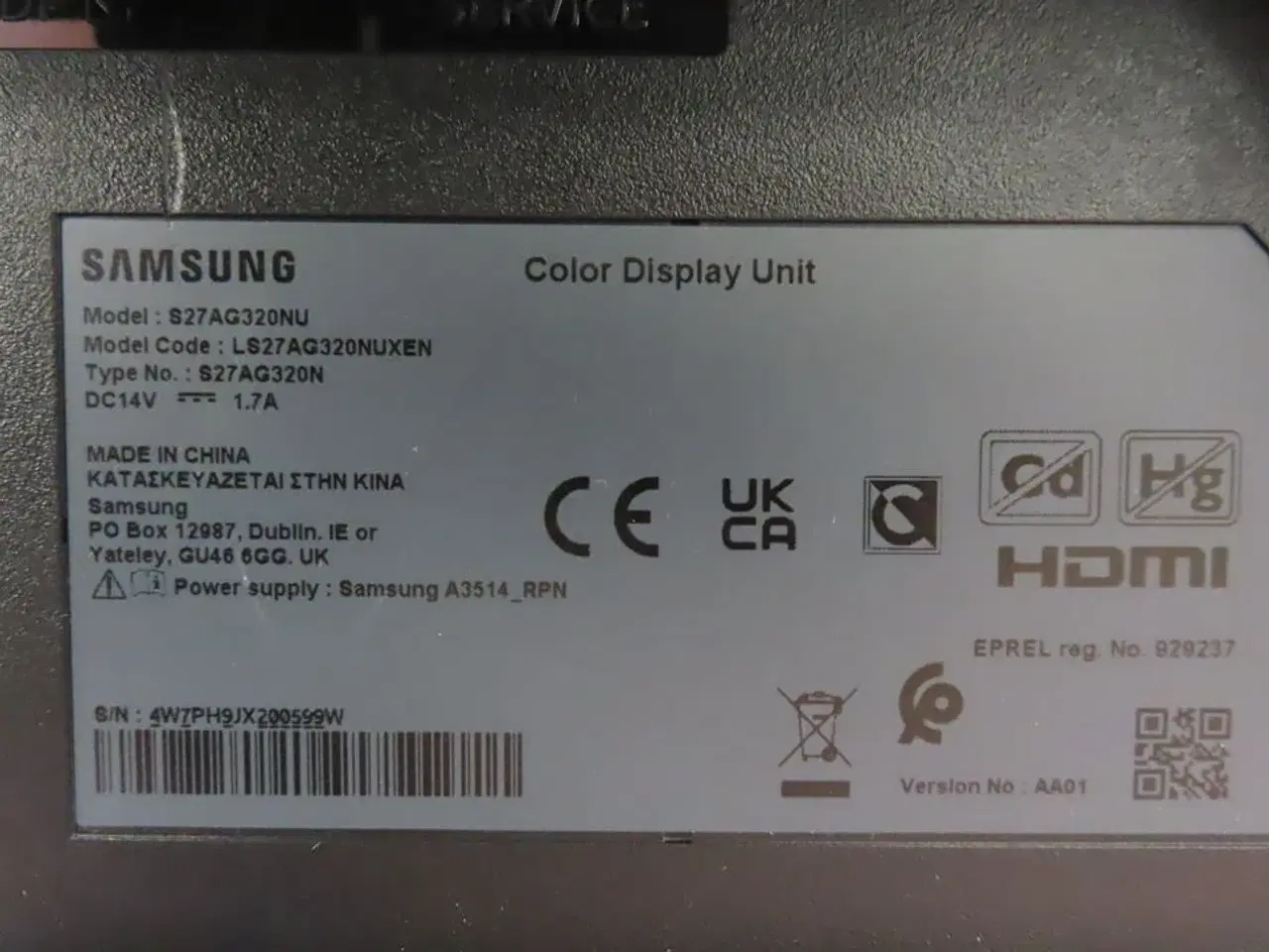 Billede 3 - 27" Computerskærm SAMSUNG S27AG320NU