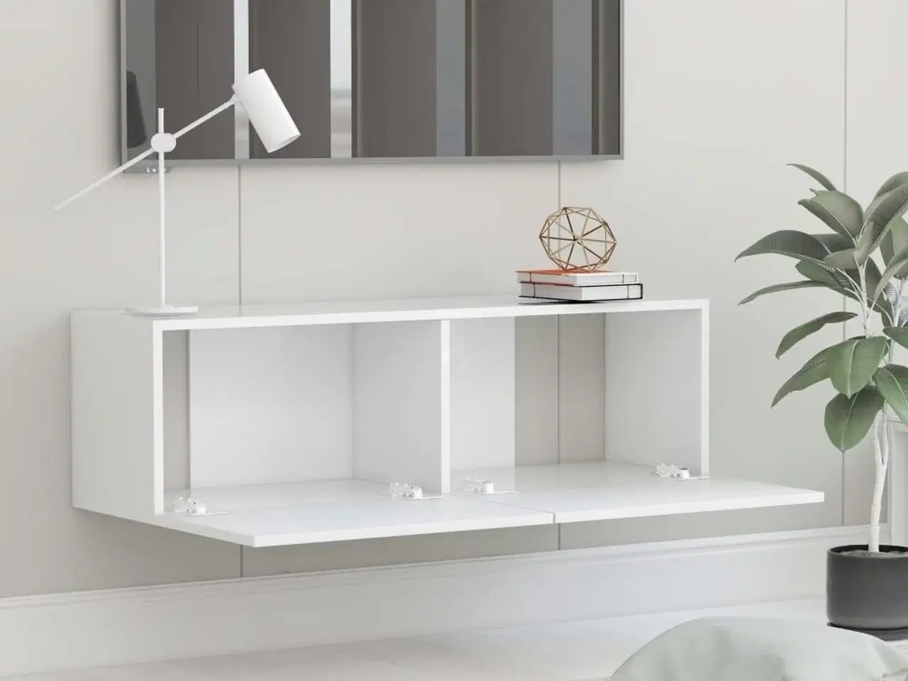 Billede 4 - Tv-bord 100x30x30 cm konstrueret træ hvid