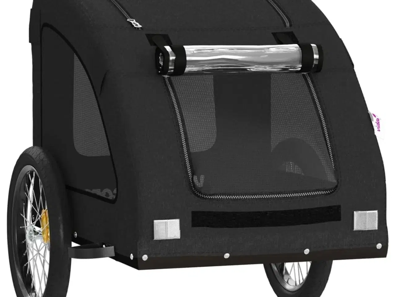 Billede 5 - Cykeltrailer til kæledyr oxfordstof og jern sort