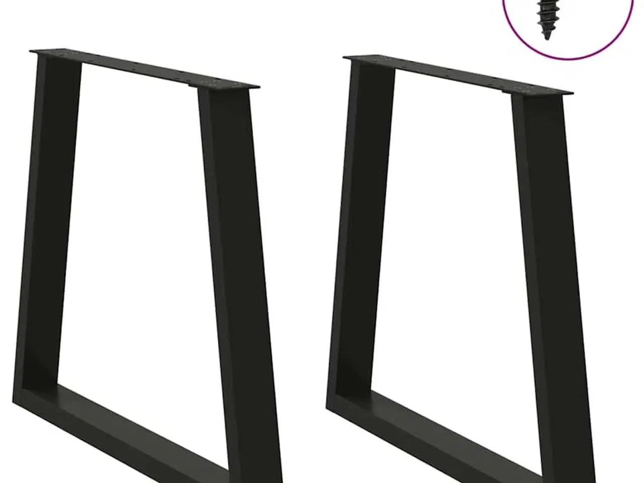 Billede 3 - Spisebordsben V-formet 2 stk. sort 70 x (72-73,3) cm stål