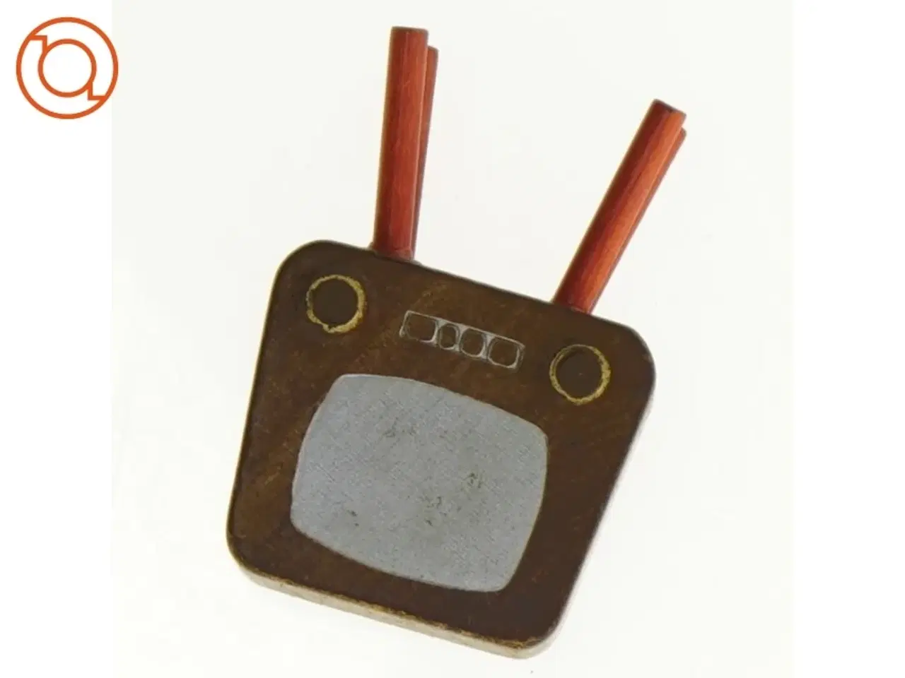 Billede 5 - Ældre Træ TV til dukkehus (str. 6 x 4 cm)