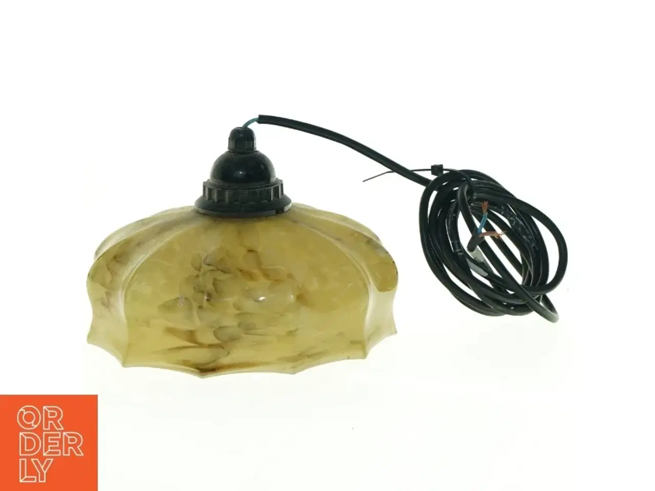 Billede 1 - Antik loftslampe i alabast (str. 18 x 13 cm)