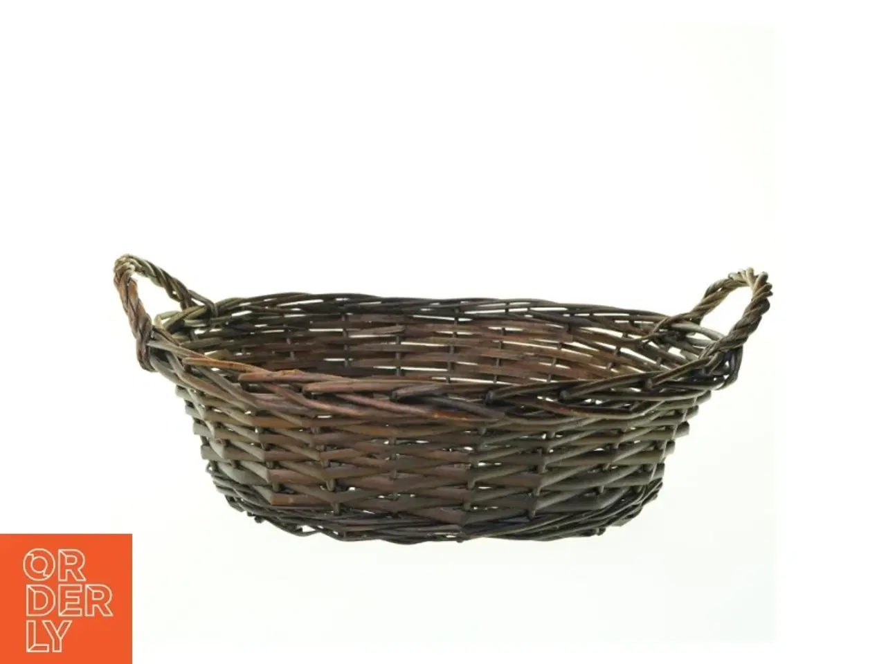 Billede 1 - Oval Flettet Pile Kurv (str. 32 x 44 cm)