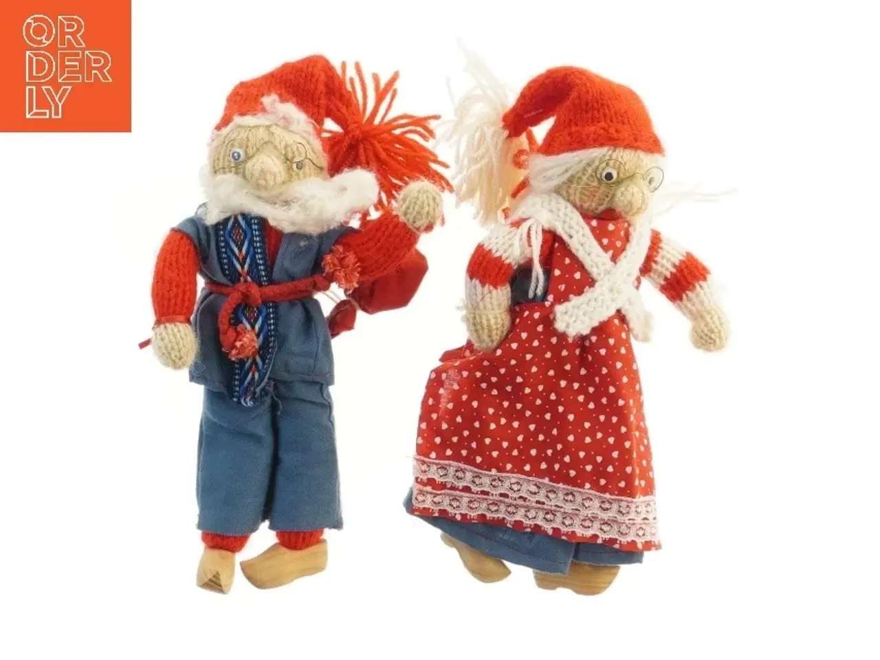 Billede 1 - Nisser med strikket tøj (str. 34 cm)