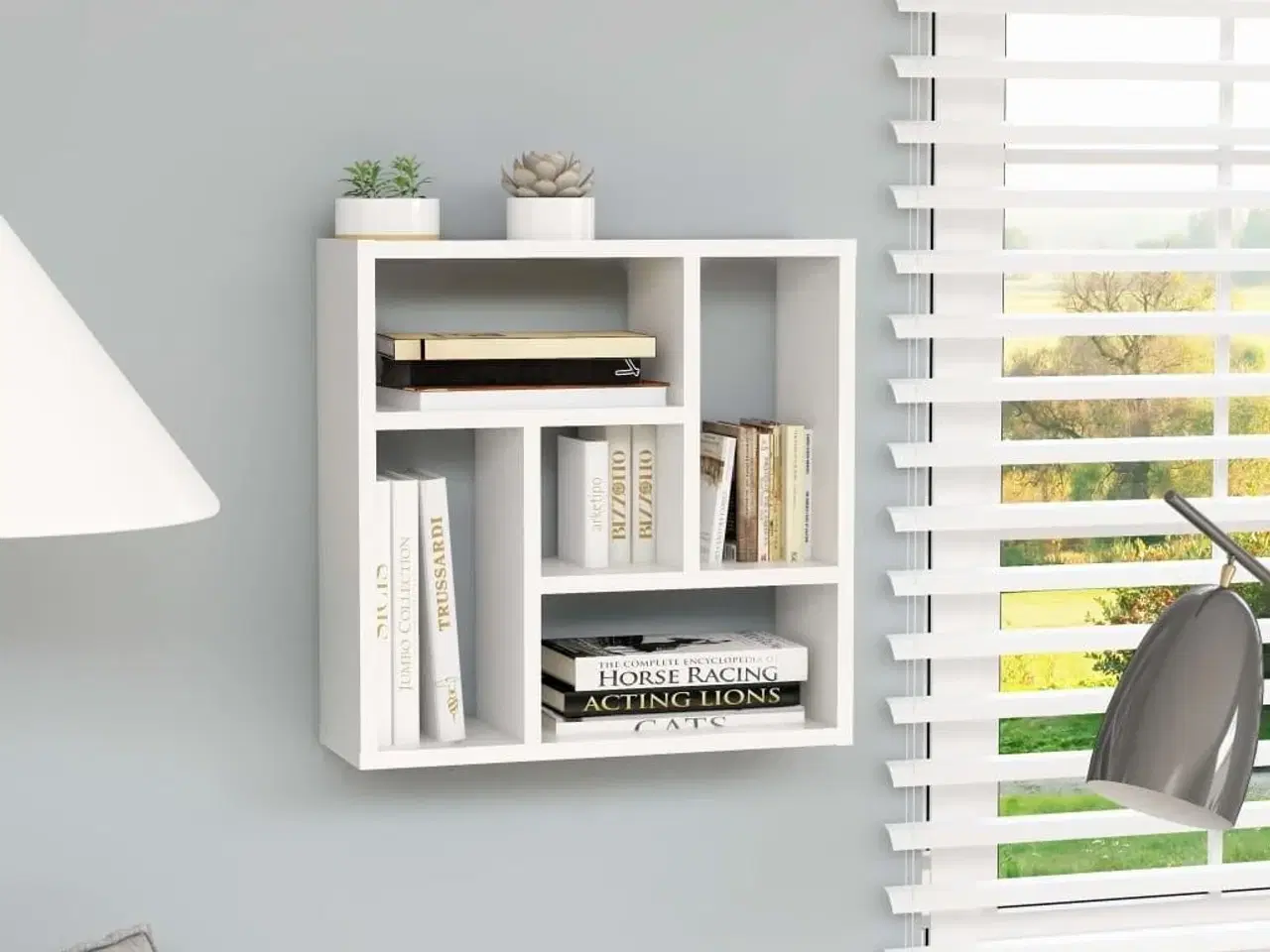 Billede 1 - Vægreol 45,1x16x45,1 cm konstrueret træ hvid