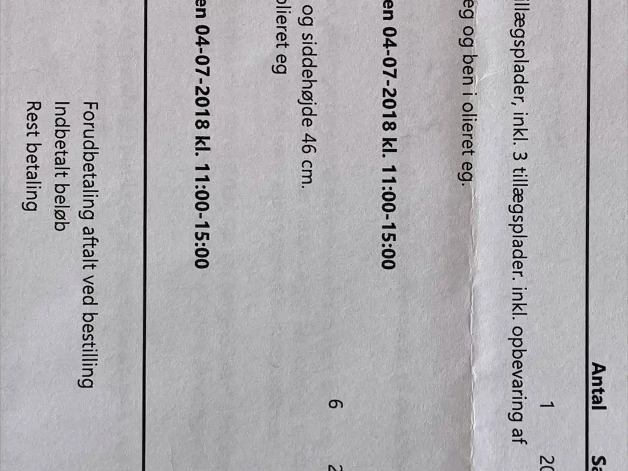 Billede 3 - Spisebord i egetræ med udtræksplader