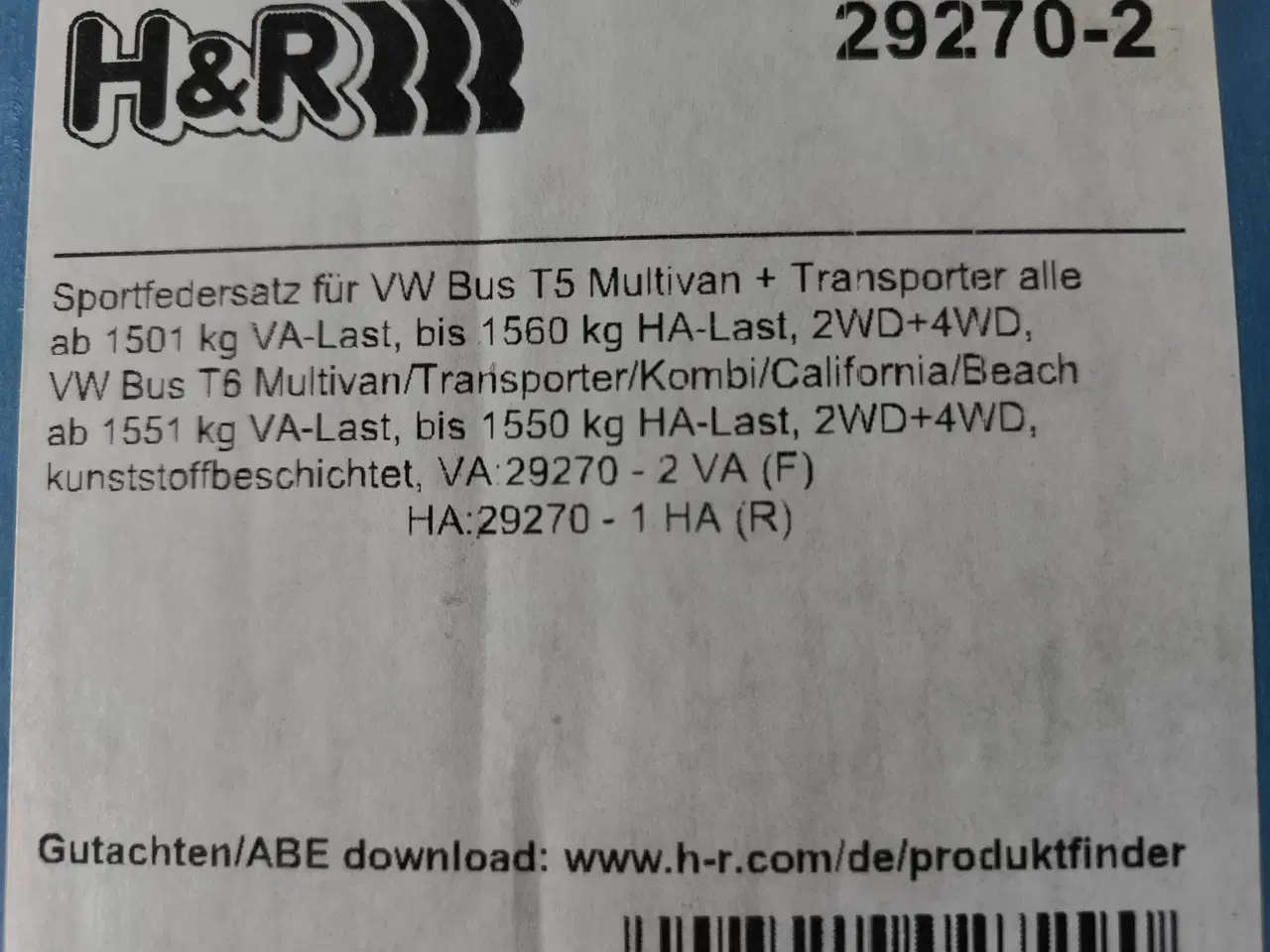 Billede 4 - H&R Sænkningsfjedre