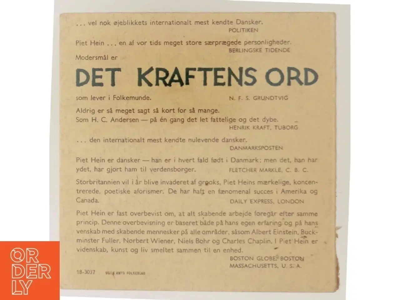 Billede 3 - Piet Hein - Det Kraftens Ord Korte Gruk II bog fra Borgen