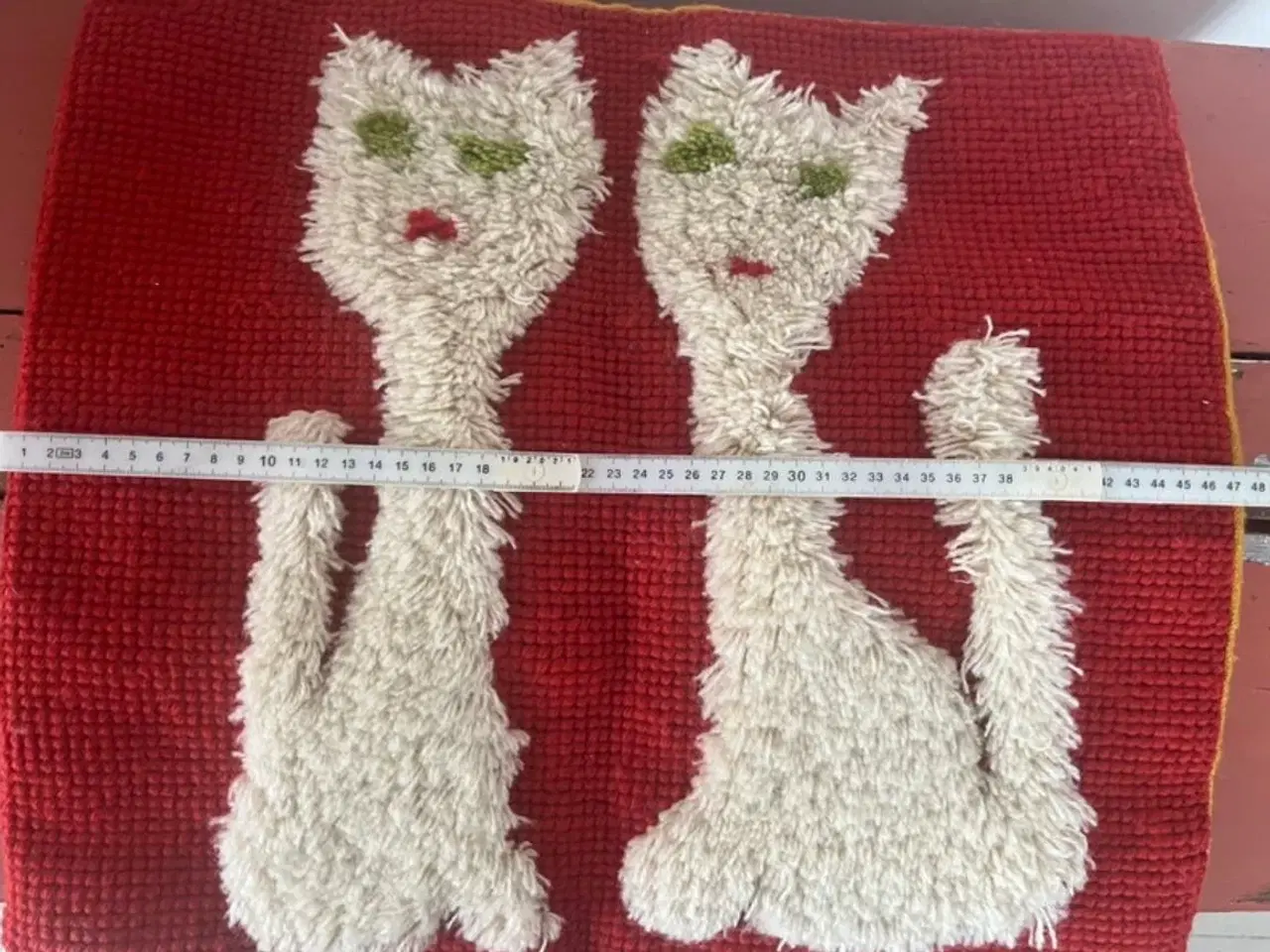 Billede 8 - Rya tæppe/pude betræk, med 2 katte